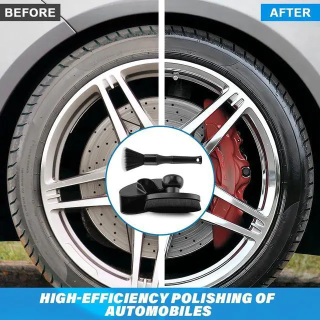 Alt view image 5 of 7 - Car Tire Shine Applicator, Automotive Tire Dressing Applicator Brush with Storage Stand for Vehicles Tires Shine Polish Wax and Car Wash, with Cars Interior Cleaning Brush