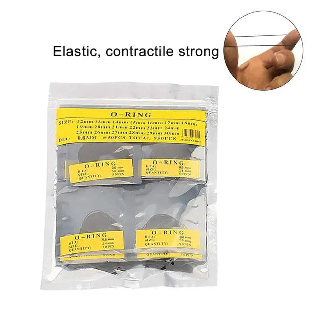 Alt view image 3 of 7 - Yosoo-164-0.6 Round Rubber O-Ring Set for Wristwatch Black