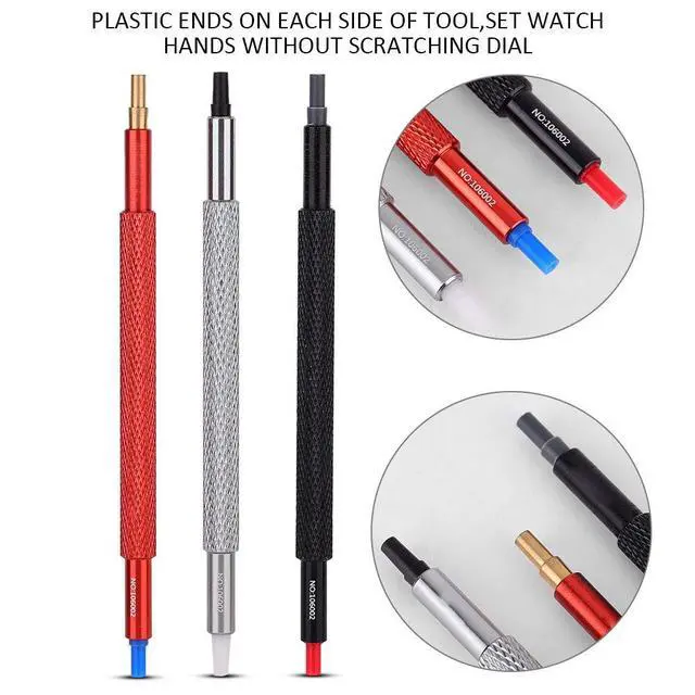 Alt view image 5 of 7 - 3pcs Watch Hand Pressers Pusher Fitting Set Kit Metal Watchmakers Wristwatch Repair Tool Watch Strap Repair Tool Link Pin Remover Repair Tool