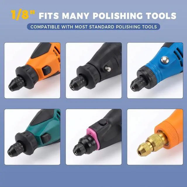 Alt view image 2 of 7 - 100PCS Polishing Wheel Kit, Wool Felt Buffing Wheels | Rotary Tool Accessories, 1/8 Inch Shank, for Jewelry, Metal, Glass, Stone, Acrylic, Watch