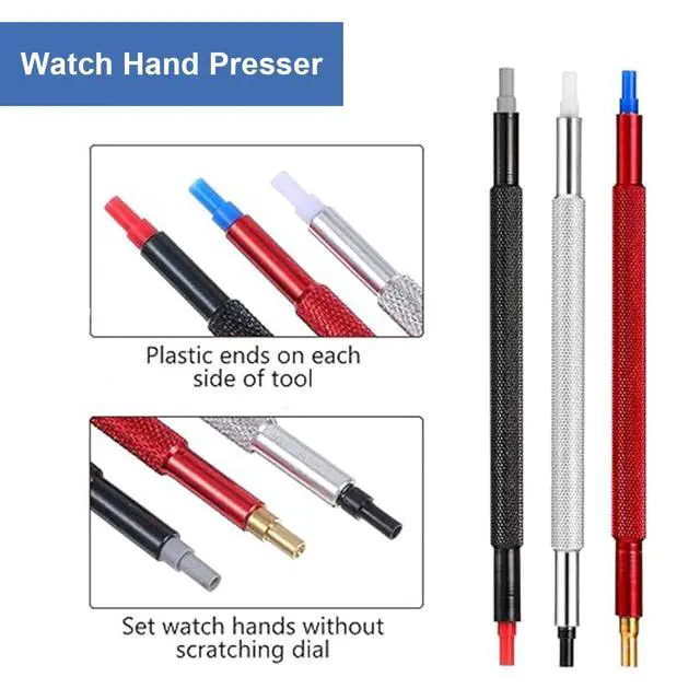 Alt view image 6 of 7 - Watch Hand Presser, 3PCS Watch Hand Setting Repair Tool Pusher Fitting Set, Watchmakers Wristwatch Strap Repair Tool for Watchmakers Watchworker