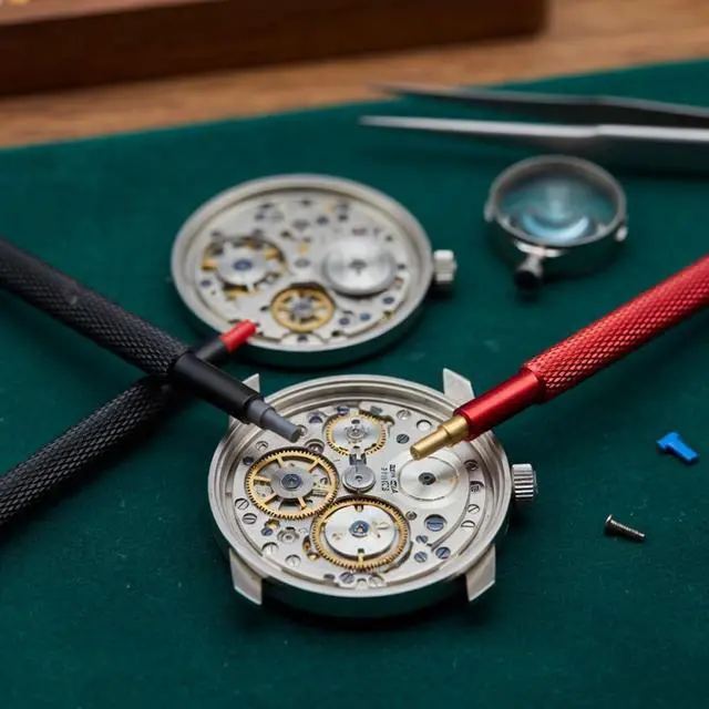 Alt view image 7 of 7 - Watch Hand Presser, 3PCS Watch Hand Setting Repair Tool Pusher Fitting Set, Watchmakers Wristwatch Strap Repair Tool for Watchmakers Watchworker
