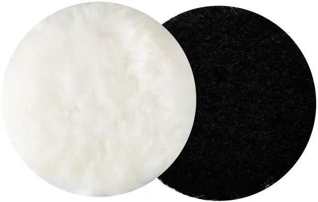 Main image of 2Pcs 4 Wool Polishing Pads Hook and Loop Buffing Pads for Car Polisher Buffer, Soft Sheepskin Buffing Wheel for Car Detailing, Waxing, Polishing, Compounding