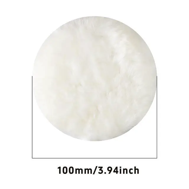 Alt view image 2 of 6 - 2Pcs 4 Wool Polishing Pads Hook and Loop Buffing Pads for Car Polisher Buffer, Soft Sheepskin Buffing Wheel for Car Detailing, Waxing, Polishing, Compounding