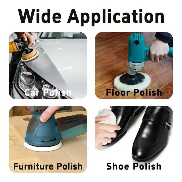 Alt view image 6 of 6 - 2Pcs 4 Wool Polishing Pads Hook and Loop Buffing Pads for Car Polisher Buffer, Soft Sheepskin Buffing Wheel for Car Detailing, Waxing, Polishing, Compounding
