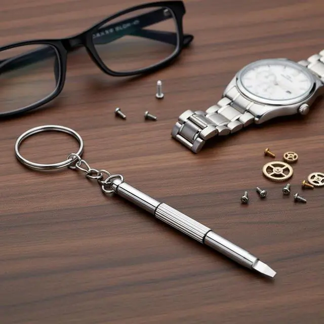 Alt view image 2 of 6 - Eyeglass Screwdriver Repair Kit Precision 3 in 1 Mini Screwdrivers Set Keychain Glasses, Sunglasses, Sunglass, Watch, Electronics, Jewelry, Eyeglasses, Flat Head, Phillips, Hex, Hand Tools