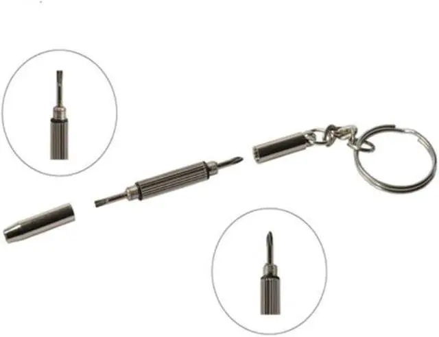 Alt view image 4 of 6 - Eyeglass Screwdriver Repair Kit Precision 3 in 1 Mini Screwdrivers Set Keychain Glasses, Sunglasses, Sunglass, Watch, Electronics, Jewelry, Eyeglasses, Flat Head, Phillips, Hex, Hand Tools