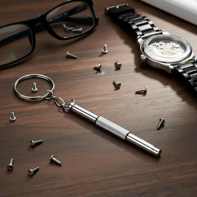 Alt view image 6 of 6 - Eyeglass Screwdriver Repair Kit Precision 3 in 1 Mini Screwdrivers Set Keychain Glasses, Sunglasses, Sunglass, Watch, Electronics, Jewelry, Eyeglasses, Flat Head, Phillips, Hex, Hand Tools