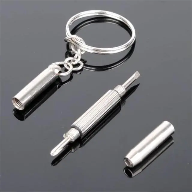 Alt view image 5 of 6 - Eyeglass Screwdriver Repair Kit Precision 3 in 1 Mini Screwdrivers Set Keychain Glasses, Sunglasses, Sunglass, Watch, Electronics, Jewelry, Eyeglasses, Flat Head, Phillips, Hex, Hand Tools