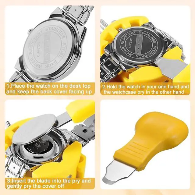 Alt view image 5 of 7 - 2Pcs Watch Battery Replacement Tool Kit, Watch Back Case Opener, Pry Remover Tools for Mobile Phone Tablet Repair Replacement Accessories, Watchmaker Adjustment, Watch Repair Kits