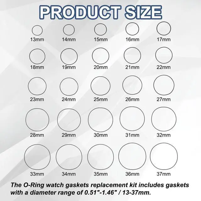 Alt view image 2 of 7 - 2set O-Ring Watch Gaskets Replacement Kit 0.5mm Waterproof Elastic Rubber O Ring Back Cover Seal Gaskets Washers Repair Tools Kits for Watch Repair