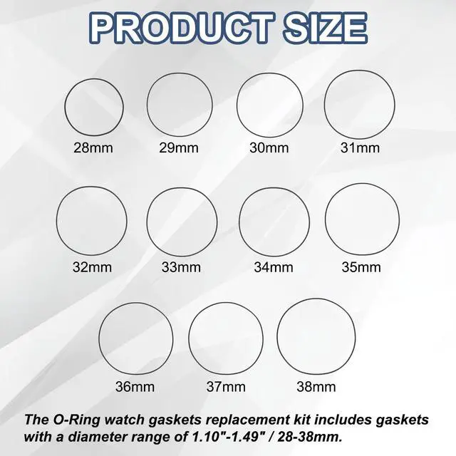 Alt view image 2 of 7 - 1set O-Ring Watch Gaskets Replacement Kit 0.8mm Waterproof Elastic Rubber O Ring Back Cover Seal Gaskets Washers Repair Tools Kits for Watch Repair