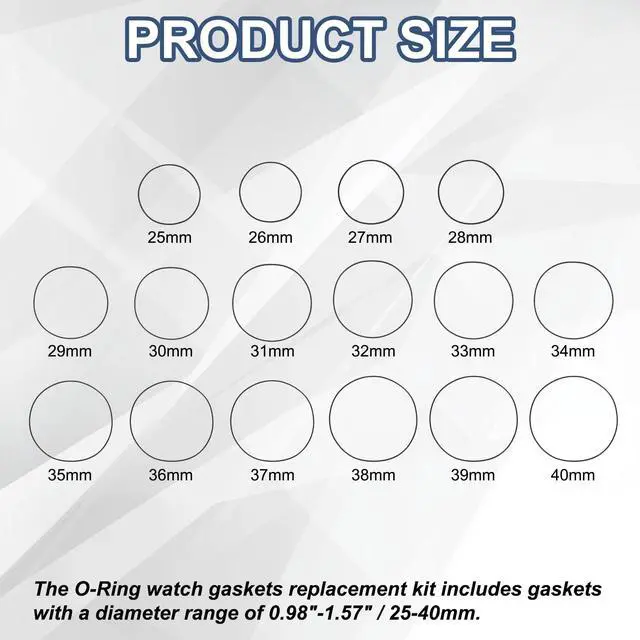 Alt view image 2 of 7 - 1set O-Ring Watch Gaskets Replacement Kit 0.7mm Waterproof Elastic Rubber O Ring Back Cover Seal Gaskets Washers Repair Tools Kits for Watch Repair