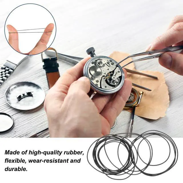 Alt view image 4 of 7 - 2set O-Ring Watch Gaskets Replacement Kit 0.5mm Waterproof Elastic Rubber O Ring Back Cover Seal Gaskets Washers Repair Tools Kits for Watch Repair