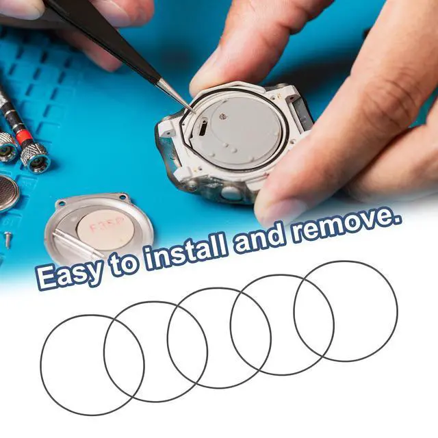 Alt view image 6 of 7 - 2set O-Ring Watch Gaskets Replacement Kit 0.5mm Waterproof Elastic Rubber O Ring Back Cover Seal Gaskets Washers Repair Tools Kits for Watch Repair