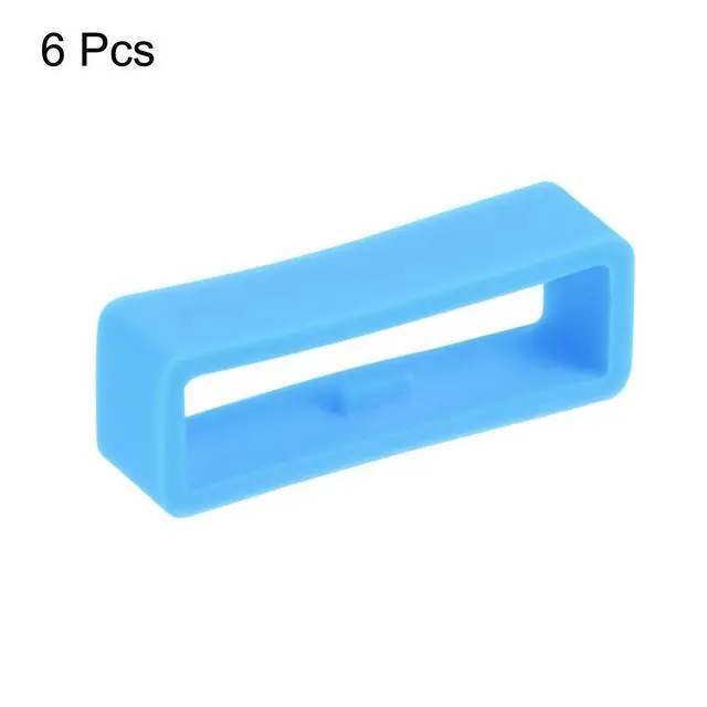Alt view image 3 of 6 - 6pcs Watch Strap Loop Fastener Rings 26mm, Light Blue