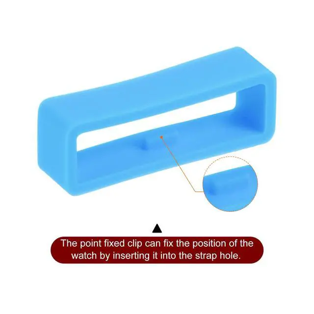 Alt view image 4 of 6 - 6pcs Watch Strap Loop Fastener Rings 26mm, Light Blue