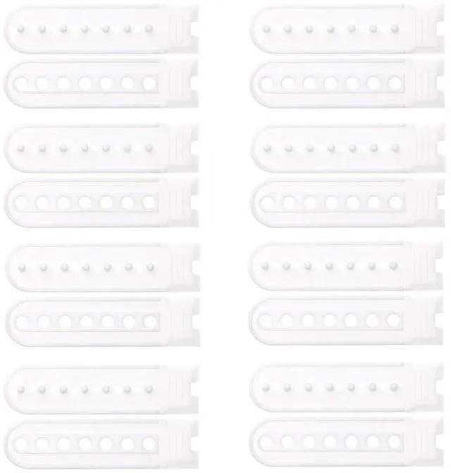 Main image of 8 Pairs White Plastic Snapback Strap with 7 Holes Hats Caps Replacement Fastener Repair Snap Buckle Strap (White)