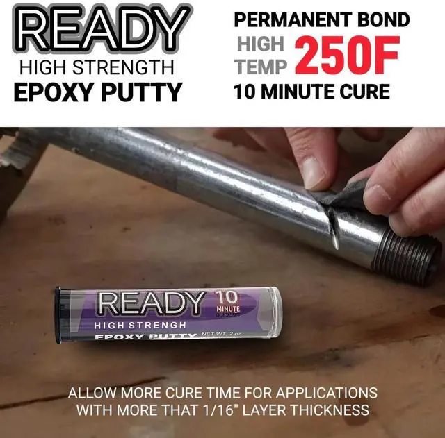 Alt view image 4 of 5 - High Strength Premium Epoxy Putty, 10 Minute Quick Set, High Temperature, Metal, Glass, Wood, Plastic, Ceramic, Stone, Tile, Concrete, Fast Bond, Powerful Adhesive