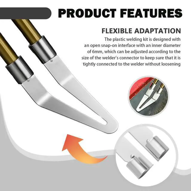 Alt view image 5 of 7 - 4PCS Plastic Welding Tips by Plastic Welder Gun,Stainless Steel Plastics Welder Tips with 45° Elbow,Smoothing Tip Head Plastics Welding Kit Car Accessories for Bumper Repair