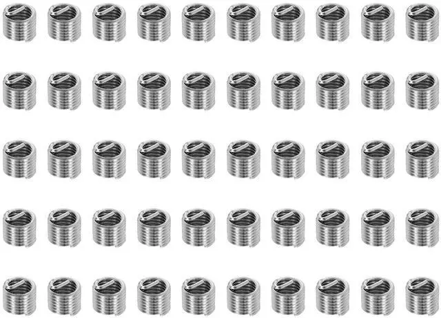 Main image of Wire Thread Inserts M6x1 Metric 1.5D 9mm, 50Pcs 304 Stainless Steel Helical Coiled Wire Screw Threaded Sleeve Sheath for Mechanical Equipment Automotive Repairs