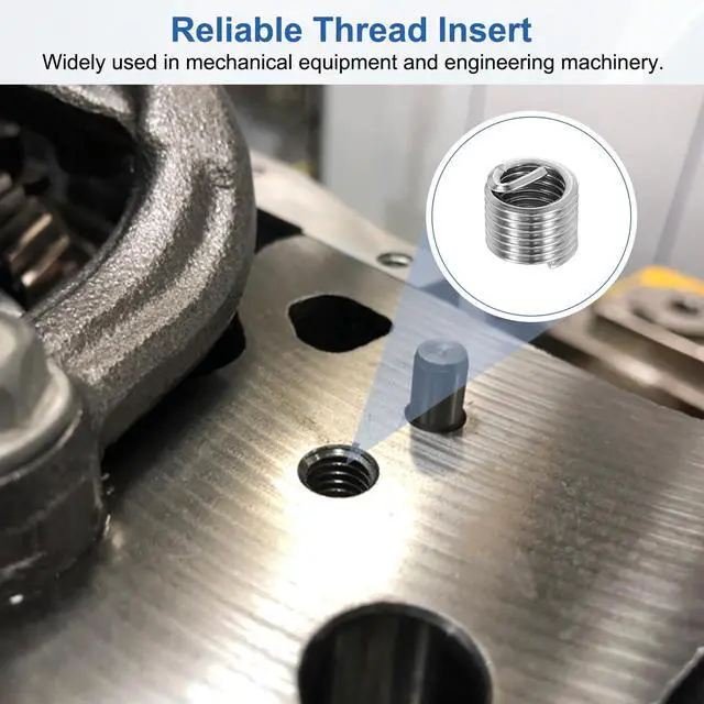 Alt view image 5 of 7 - Wire Thread Inserts M6x1 Metric 1.5D 9mm, 50Pcs 304 Stainless Steel Helical Coiled Wire Screw Threaded Sleeve Sheath for Mechanical Equipment Automotive Repairs
