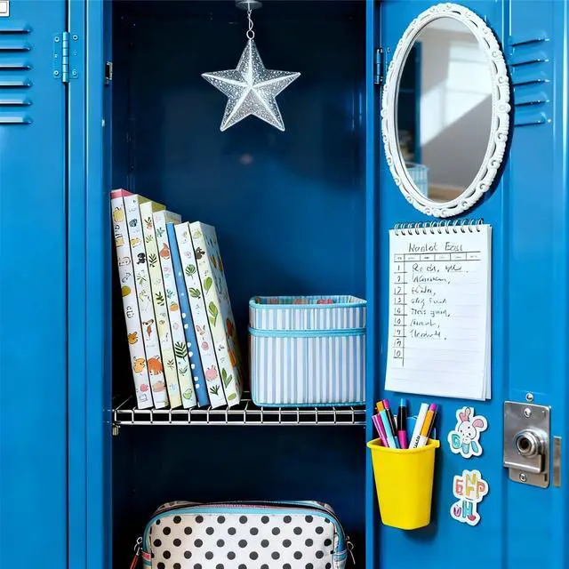 Alt view image 4 of 4 - Locker Mirror Magnetic, Locker Accessories for Girls, Glass 6"x8", White | Locker Decor & Stuff, Magnet Backing, Back to School, Classroom Decor, Household Refrigerator, Office Cabinet, Bathroom