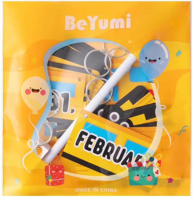 Alt view image 6 of 6 - 65Pcs School Bus Flip Calendar with Holder for Classroom 2026-2027 | Flip Chart Calendar with 54 Bus Shape Date Cards Adjustable Calendar Holder Bulletin Board Teacher Back to School Supplies