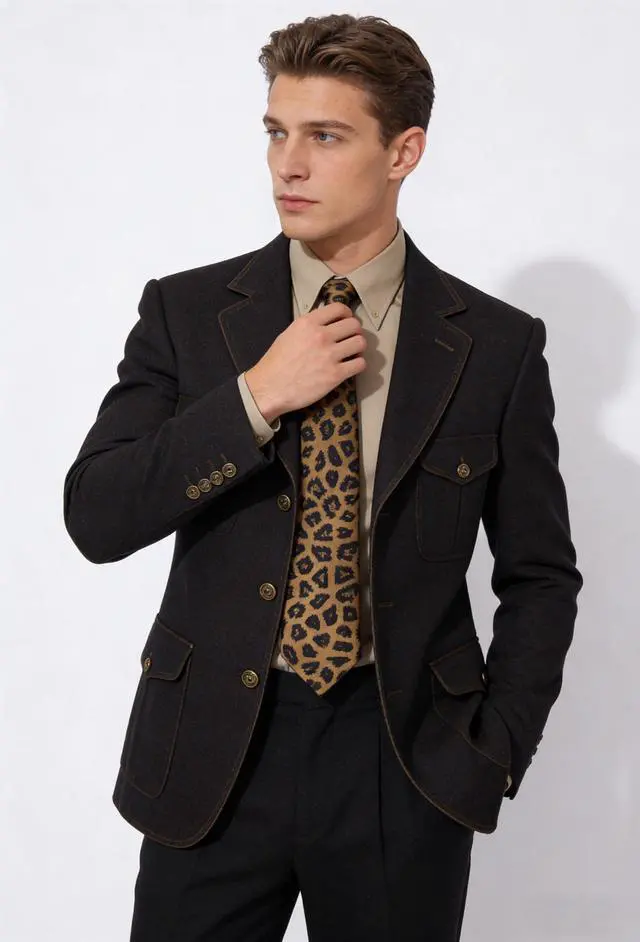 Alt view image 4 of 7 - Women-Men-Leopard-Print-Tie Adjustable Cheetah Print Necktie Business Stlyle