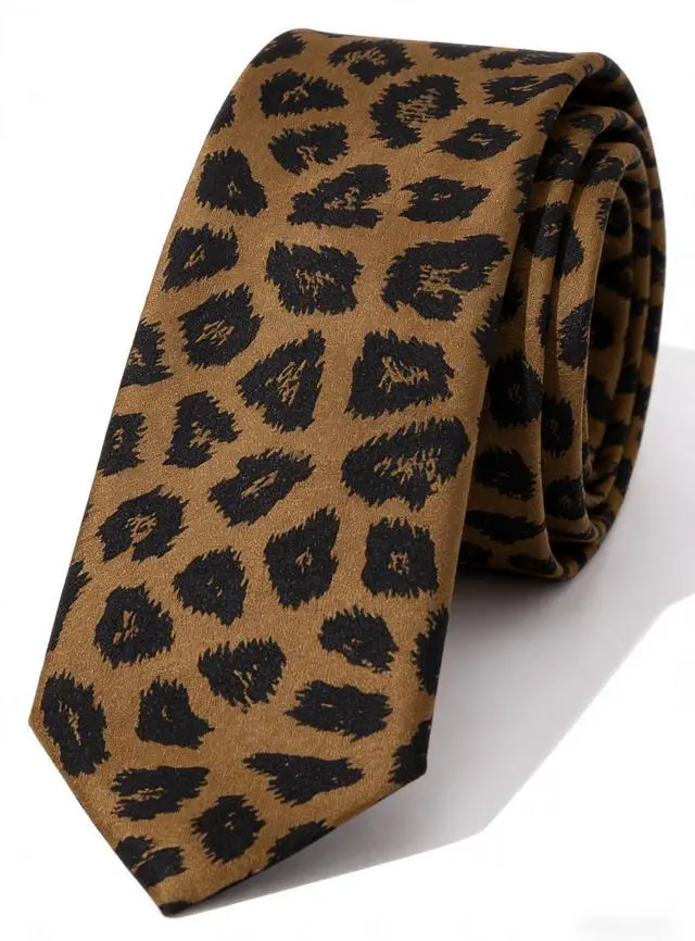 Alt view image 7 of 7 - Women-Men-Leopard-Print-Tie Adjustable Cheetah Print Necktie Business Stlyle