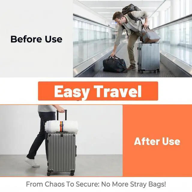 Alt view image 4 of 7 - 2 Pcs Luggage Straps for Suitcases Elastic Strap | Belt Luggage Accessories Multi Polyester Luggages Connector Straps for Travel Essentials