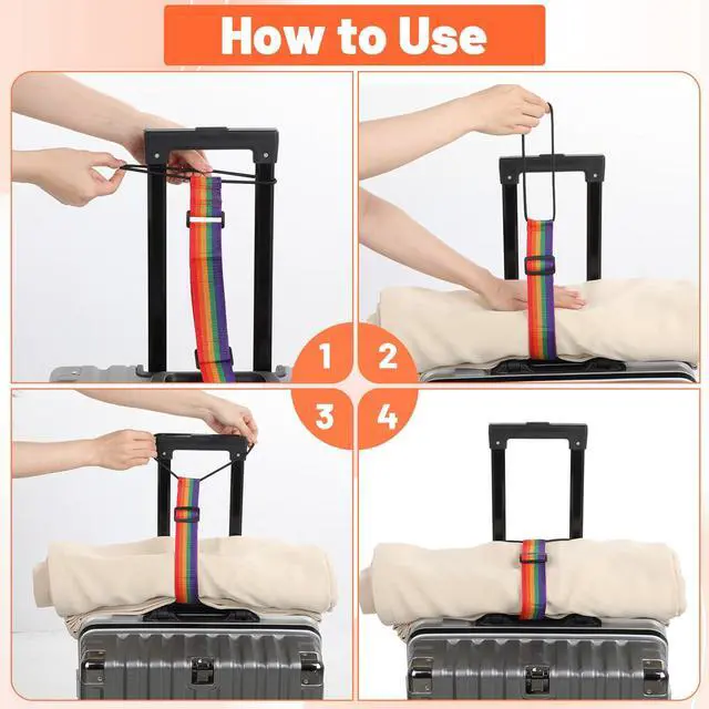 Alt view image 5 of 7 - 2 Pcs Luggage Straps for Suitcases Elastic Strap | Belt Luggage Accessories Multi Polyester Luggages Connector Straps for Travel Essentials