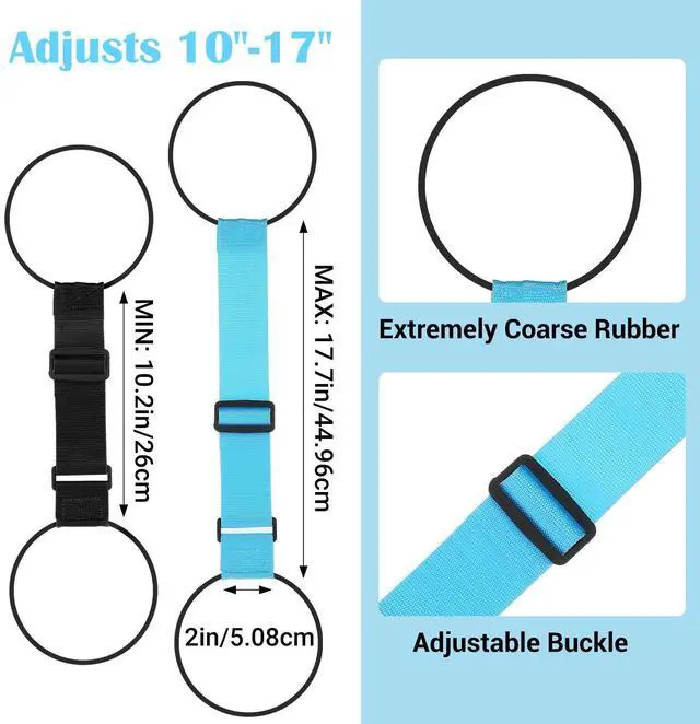 Alt view image 2 of 7 - FNANJWQ Luggage Strap for Suitcases, Multi Use Adjustable Connector Strap | 2 Pcs Blue High elasticity luggage strap, Strong Adjustable Elastic Fastening Belt, Add A Bag Easy to Travel Suitcase