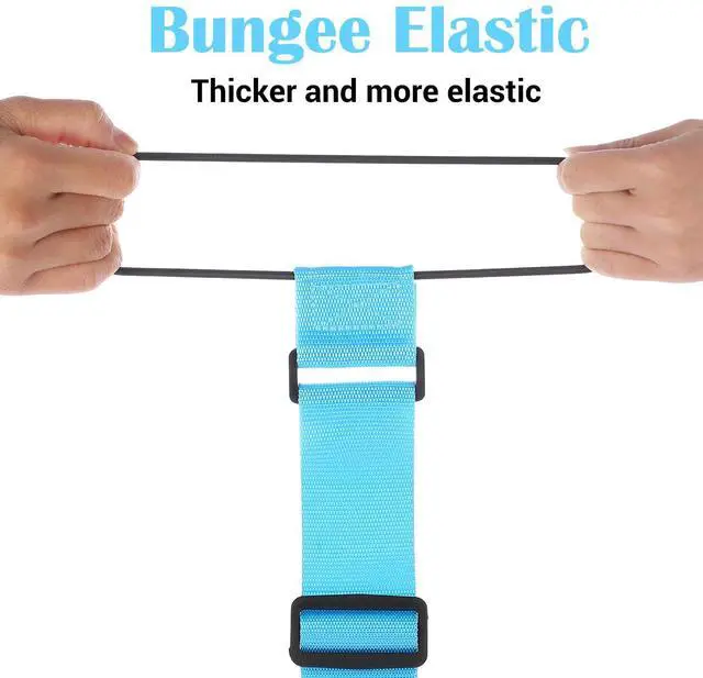 Alt view image 3 of 7 - FNANJWQ Luggage Strap for Suitcases, Multi Use Adjustable Connector Strap | 2 Pcs Blue High elasticity luggage strap, Strong Adjustable Elastic Fastening Belt, Add A Bag Easy to Travel Suitcase
