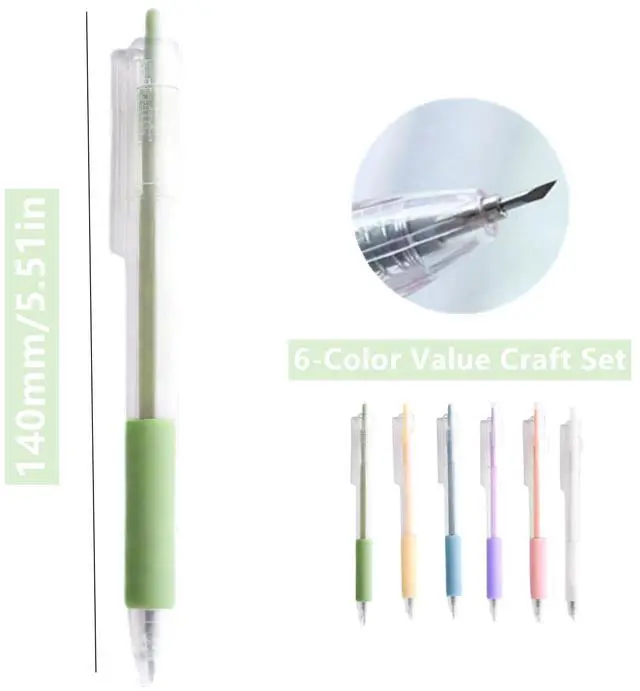 Alt view image 2 of 6 - 6 Pcs Precision Craft Knife Set - Pen Knife with Refillable Head Paper Cutter Tools for Drawing Art Making Accessories