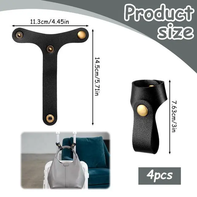 Alt view image 2 of 7 - 4PCS Leather Luggage Strap for Suitcases Travel Suitcase Belt Hook | Luggage Suitcase Connector Straps Accessories for Carry on Bag, Attaching Bags, Tote Bag, Trolley Holder