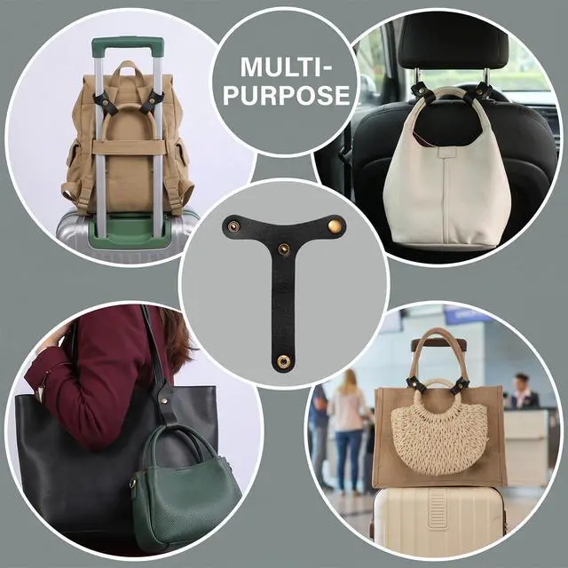 Alt view image 3 of 7 - 4PCS Leather Luggage Strap for Suitcases Travel Suitcase Belt Hook | Luggage Suitcase Connector Straps Accessories for Carry on Bag, Attaching Bags, Tote Bag, Trolley Holder
