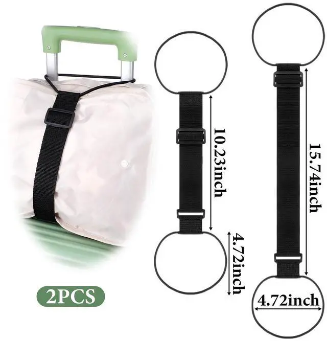 Alt view image 2 of 6 - 2Pack Luggage Straps for Suitcase Adjustable Luggage Connector Strap | Add a Bag Luggage Strap, Multi Use Suitcase Belts, 2 in 1 Travel Elastic Wrap Belts, Airport Travel Accessories