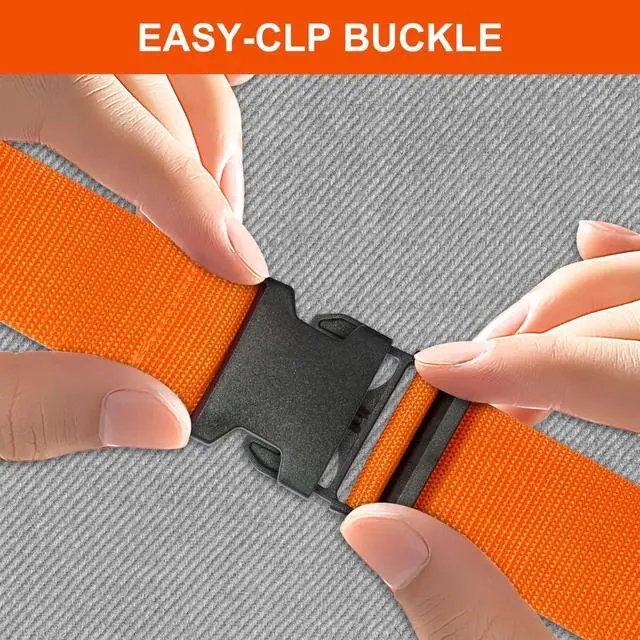 Alt view image 6 of 7 - Luggage Straps,Suitcase Straps for Luggage and Add a Bag Luggage Straps for Suitcase,Travel Accessories for Connecting Suitcases or Smaller Packages Together (Orange 2 pcs)