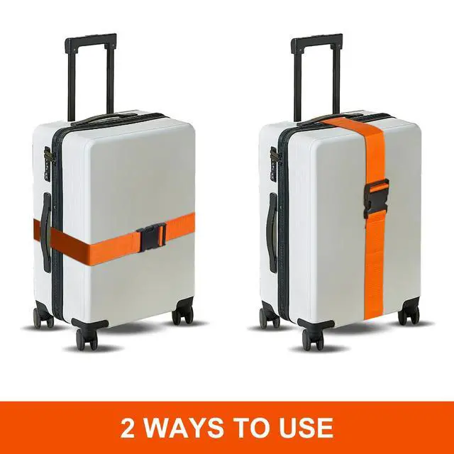 Alt view image 7 of 7 - Luggage Straps,Suitcase Straps for Luggage and Add a Bag Luggage Straps for Suitcase,Travel Accessories for Connecting Suitcases or Smaller Packages Together (Orange 2 pcs)