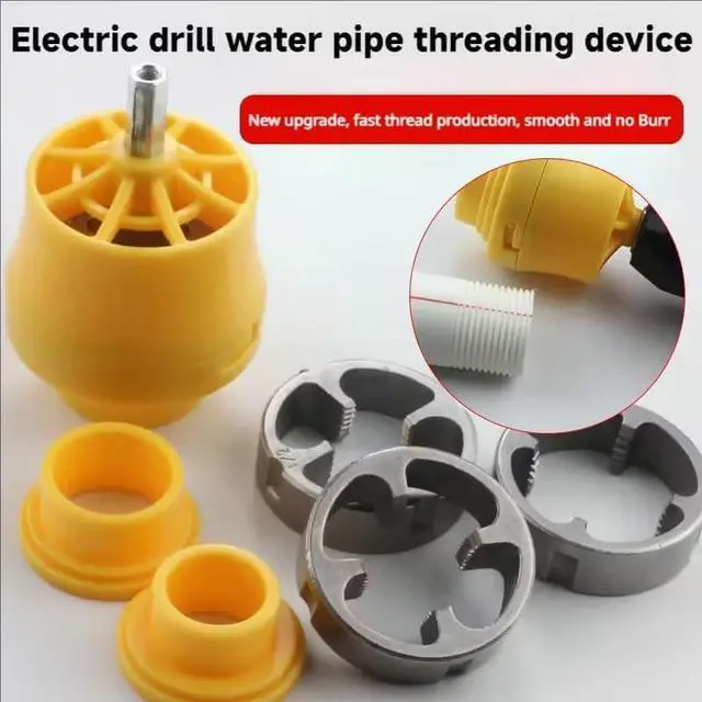Alt view image 5 of 7 - PVC Pipe Threader Kit Pipe Thread Opener, PVC Thread Maker Tool for Electric Drill, 1/2" Reusable Die for Cutting (Internal Thread Opener)