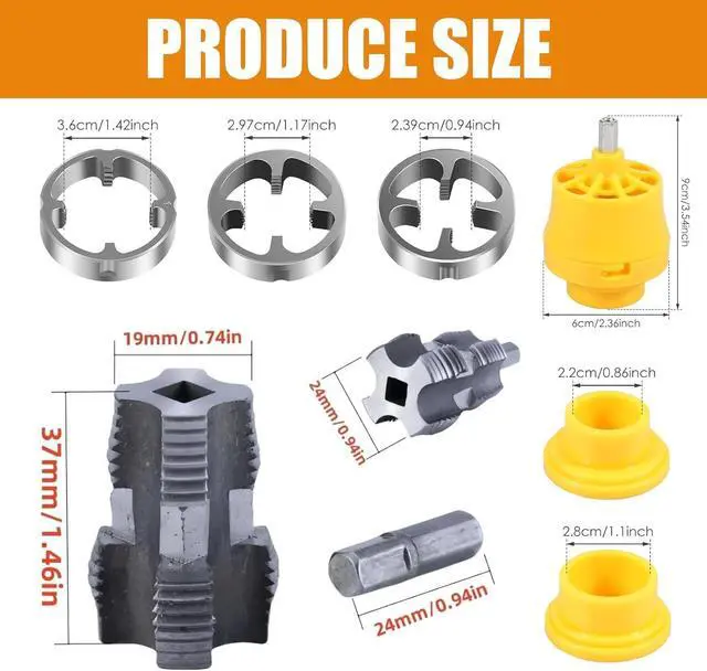 Alt view image 4 of 7 - PVC Pipe Threader Kit Pipe Thread Opener, PVC Thread Maker Tool for Electric Drill, 1/2" Reusable Die for Cutting (Internal Thread Opener)