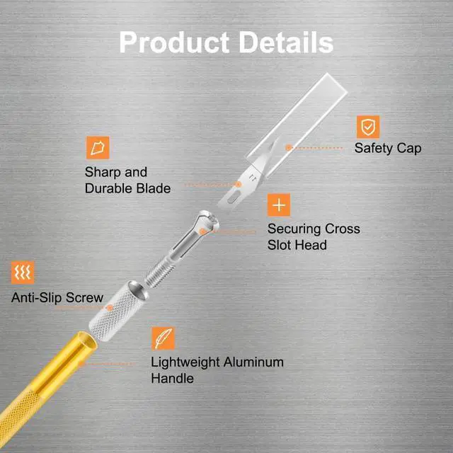 Alt view image 5 of 7 - 3PCS Craft Knife Hobby Knife Includes 30PCS Spare Exacto Knife Blades #11 and A Ruler, HEADLEY TOOLS Precision Exacto Knife Set Ideal for Crafting, Scrapbooking, Arts, DIY, Stencil, Carving
