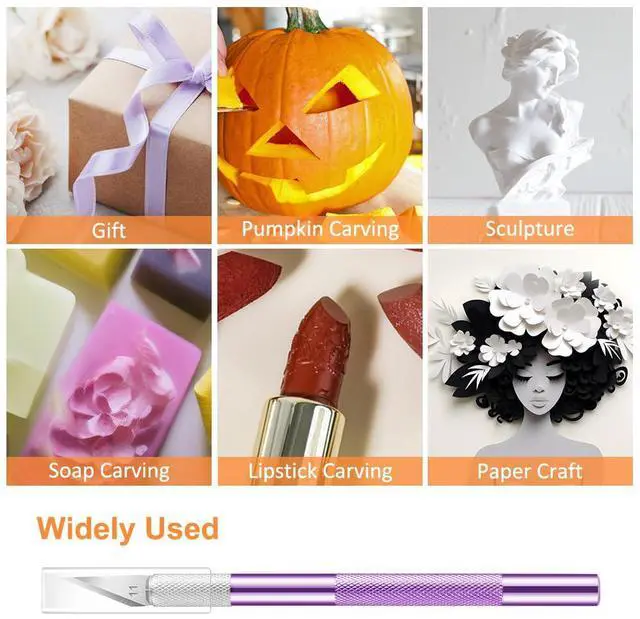 Alt view image 7 of 7 - 3PCS Craft Knife Hobby Knife Includes 30PCS Spare Exacto Knife Blades #11 and A Ruler, HEADLEY TOOLS Precision Exacto Knife Set Ideal for Crafting, Scrapbooking, Arts, DIY, Stencil, Carving