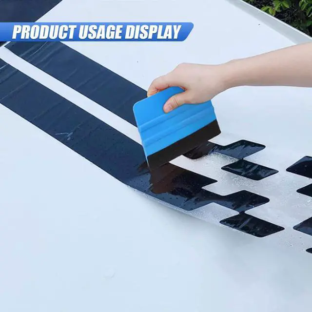 Alt view image 5 of 6 - 4 Inch Plastic Felt Edge Squeegee - Vinyl Scraper Tool for Car Decals, Mini Squeegee Car Window Film Tinting Tool, Vinyl Wrap Wallpaper Smoothing Tool for Car Window Tint, Blue (2PCS)