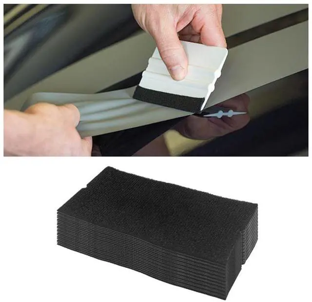 Main image of Squeegee Felt Fabric, Self-Adhesive Pre-Cut Scraper Wrap Tool, Non-Scratch 4 Inch Squeegee Felt Edge Replacement for Car Vinyl Film, Window Tinting Decal Application Tool (20PCS)