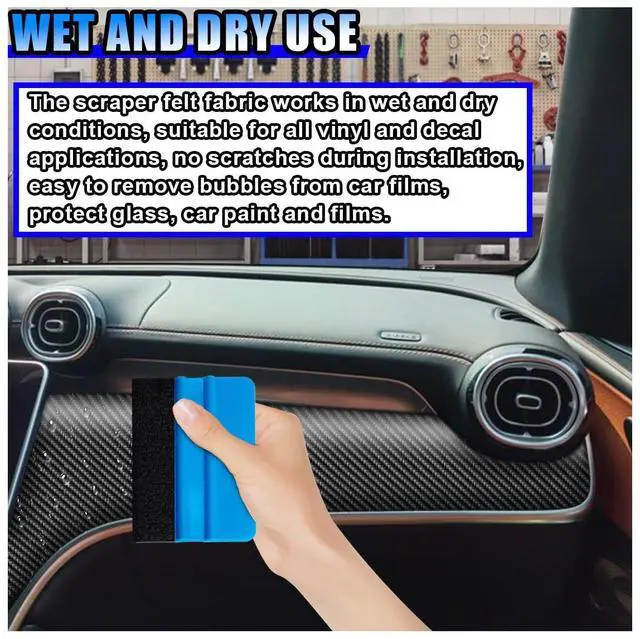 Alt view image 4 of 6 - Squeegee Felt Fabric, Self-Adhesive Pre-Cut Scraper Wrap Tool, Non-Scratch 4 Inch Squeegee Felt Edge Replacement for Car Vinyl Film, Window Tinting Decal Application Tool (20PCS)