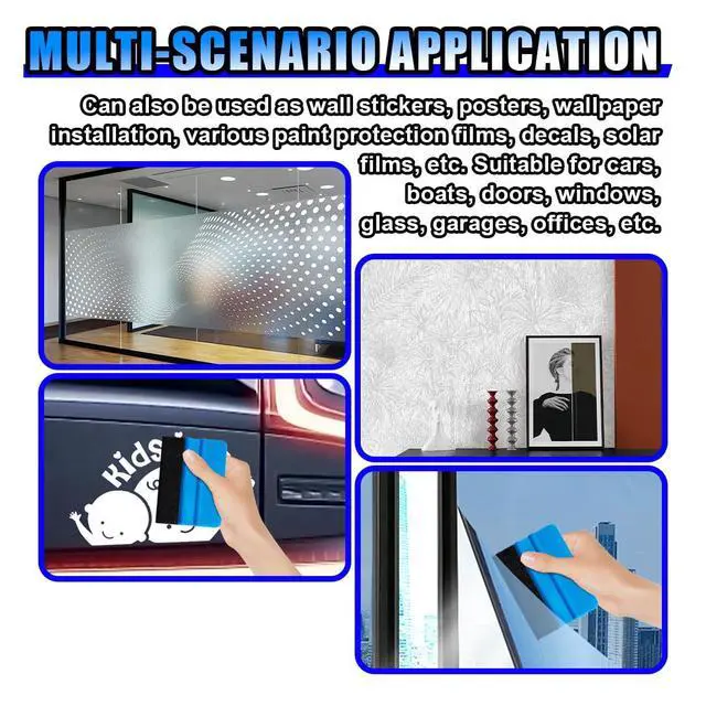 Alt view image 5 of 6 - Squeegee Felt Fabric, Self-Adhesive Pre-Cut Scraper Wrap Tool, Non-Scratch 4 Inch Squeegee Felt Edge Replacement for Car Vinyl Film, Window Tinting Decal Application Tool (20PCS)