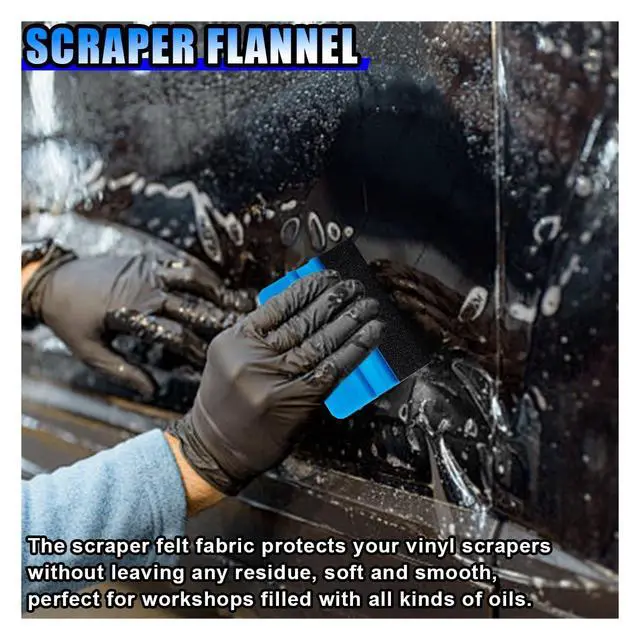 Alt view image 6 of 6 - Squeegee Felt Fabric, Self-Adhesive Pre-Cut Scraper Wrap Tool, Non-Scratch 4 Inch Squeegee Felt Edge Replacement for Car Vinyl Film, Window Tinting Decal Application Tool (20PCS)