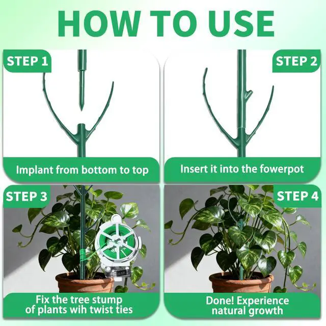 Alt view image 6 of 7 - 6pack Adjustable Plant Support Pole Stackable Indoor/Outdoor Support Pole with Clamps, Suitable for Supporting Monstera and Climbing Plants, Garden Accessories, Perfect Replacement for Plant Stakes